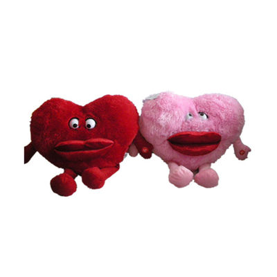 2 cuscino a forma di della peluche del cuore di Asst 7.87in 20cm di colore con il labbro rosso non tossico