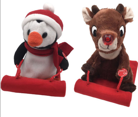 Animale farcito animale farcito Ski Toy del pinguino sveglio della renna di Natale 0.23M 9.06in