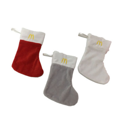18cm 7.09in McDonald's che il cavo molle tricotta ha personalizzato l'OEM delle calze di Natale del ricamo ad ago
