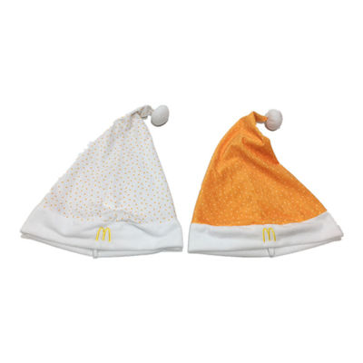 40cm 15.75in McDonald's hanno personalizzato Santa Christmas Hats For Adults dorata e bianca