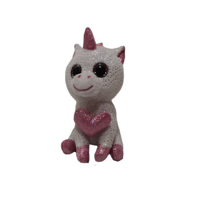 Unicorn Keychain With Heart Plush Toy Decorations Pink White 11Cm per le borse