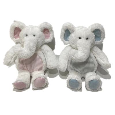 Fabbrica all'ingrosso può personalizzare giocattoli di peluche per piccoli elefanti con carta a sonagli