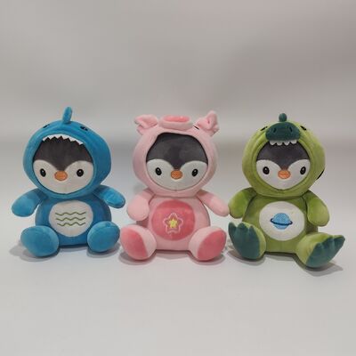 Cute Penguin Plush Toy in Animal Costume Soft and Colorful Stuffed Collection