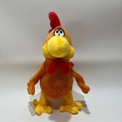 Giallo pollo a capelli lunghi giocattolo di peluche con colletto-tirare clacking cantare e ballare Bambola di gallo divertente giocattolo di sollievo dallo stress interattivo