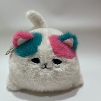Blinking Purring Pluffy Cat Plush Toy Cute Meowing Interattivo Gattino Rosa Teal Long Hair Stress Relief Companion