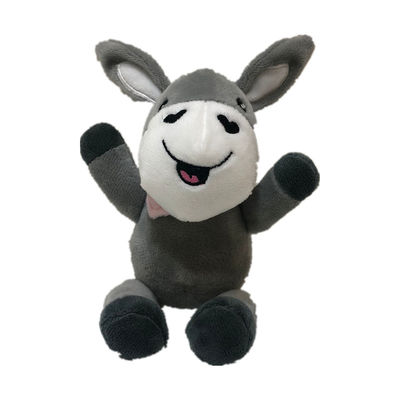 Animale farcito del cotone 0.2m 0.66ft Grey Donkey Infant Plush Toys dei pp con Bell