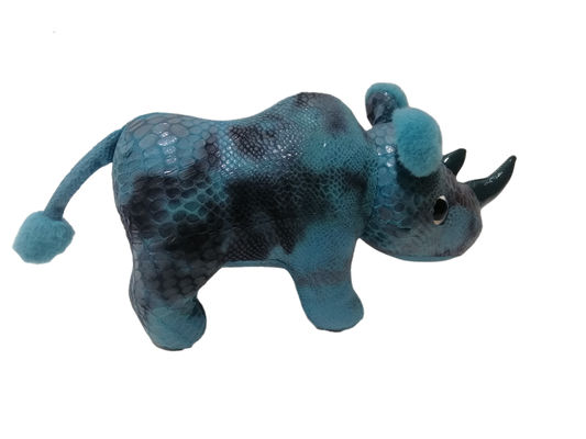 Animale farcito del regalo blu del rinoceronte dell'OEM ultra delicatamente