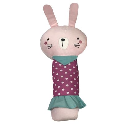 Giocattolo rosa sveglio farcito di Toy Plush Car Seat Pillow del cuscino del coniglio in rilievo dello sforzo