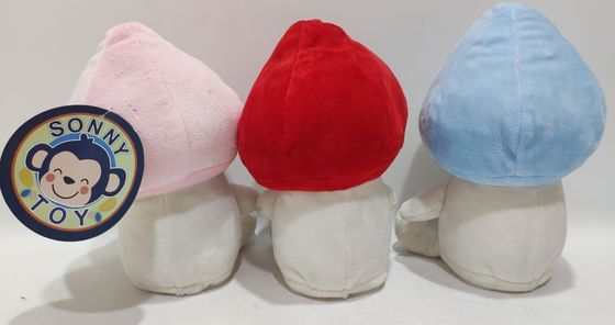 Tre dischi a colori di funghi in movimento sinistra e destra giocattolo elettrico di peluche dolce bambola di comfort