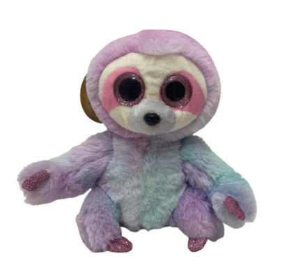 Registrazione del logo personalizzato e ripetizione Sinistra e destra Movimento viola rosa cravatta colorata giocattolo di peluche lento