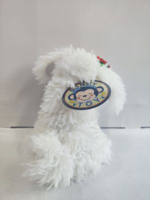 Danza e canto cane bianco con fiori e campane sulla testa bambini giocattolo regalo del giorno dei bambini