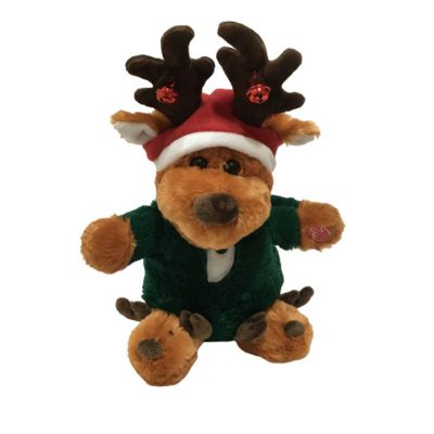 Bambini regalo di Natale Cervo divertente con piede tremante e canto giocattolo di peluche giocattolo elettronico
