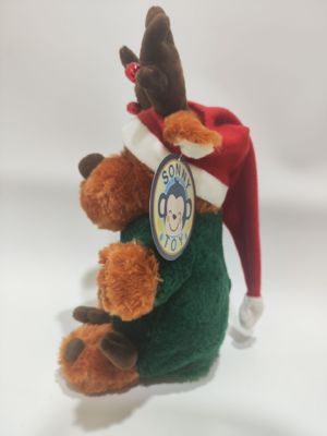 Bambini regalo di Natale Cervo divertente con piede tremante e canto giocattolo di peluche giocattolo elettronico