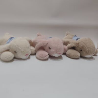 3 assortimenti 22 cm Coniglio accovacciato con le orecchie chiuse giocattoli di peluche dolce e carino coniglio farcito per bambino