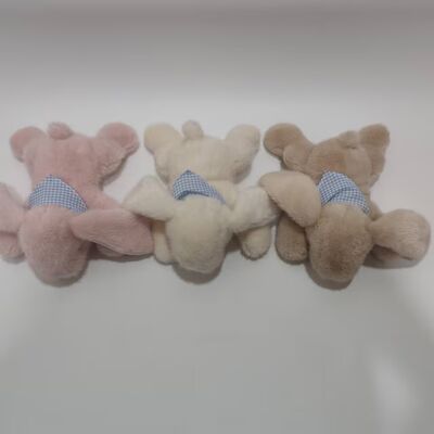3 assortimenti di 18 cm di coniglio accovacciato con le orecchie chiuse giocattoli di peluche dolce e carino coniglio farcito per bambino