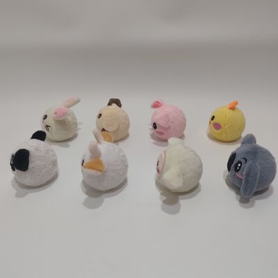 Vivace collezione di 8 palline rimbalzanti a tema animali della fattoria per il gioco