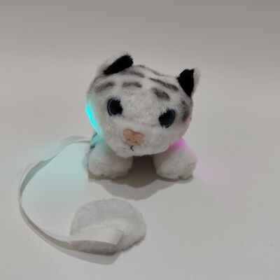 Magnetico illuminato bianco tigre spalla di peluche giocattolo con caratteristica luminosa