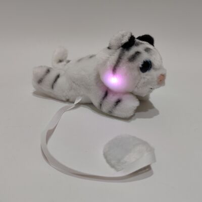 Magnetico illuminato bianco tigre spalla di peluche giocattolo con caratteristica luminosa