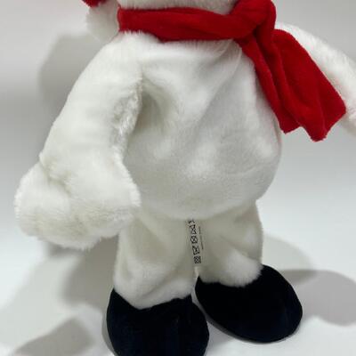 Pupazzo di neve di peluche natalizio che canta e balla con musica