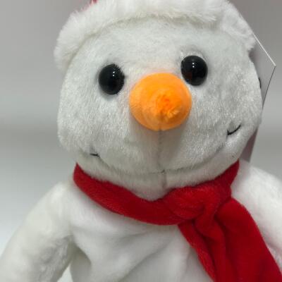 Pupazzo di neve di peluche natalizio che canta e balla con musica