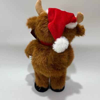Canto e danza Natale Highland Cow Plush Toy Musical Animato Animali farcito Natale Highland Cow Bambola