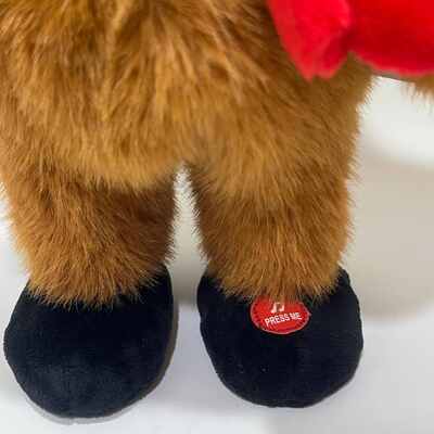 Canto e danza Natale Highland Cow Plush Toy Musical Animato Animali farcito Natale Highland Cow Bambola