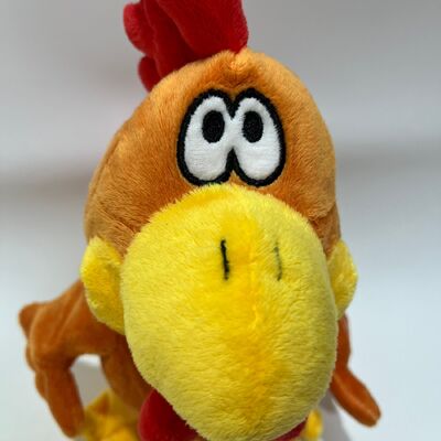 Giallo pollo a capelli lunghi giocattolo di peluche con colletto-tirare clacking cantare e ballare Bambola di gallo divertente giocattolo di sollievo dallo stress interattivo