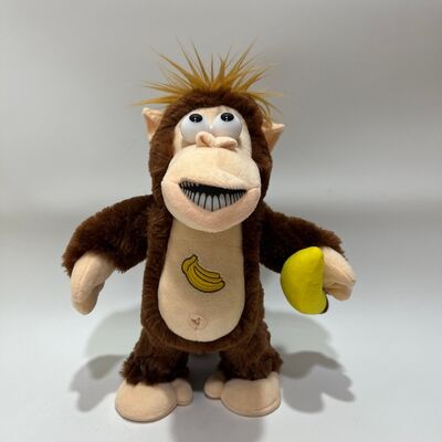 Peluche interattivo di scimmia che ruba banane, bambola gorilla con reazione emotiva, regalo divertente e originale