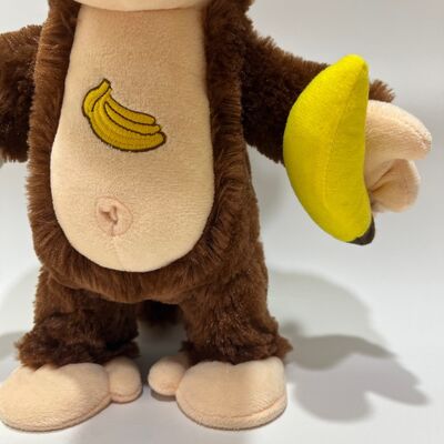 Peluche interattivo di scimmia che ruba banane, bambola gorilla con reazione emotiva, regalo divertente e originale