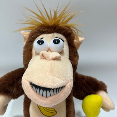 Peluche interattivo di scimmia che ruba banane, bambola gorilla con reazione emotiva, regalo divertente e originale