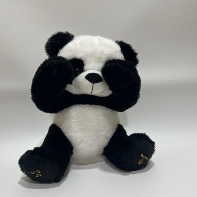 Peluche Panda Peek-a-Boo interattivo con funzione di ripetizione e musica Simpatico giocattolo a nascondino sdraiato