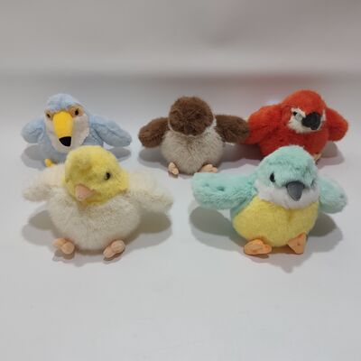 5 Assortiti Peluche Pappagallo Giocattoli Colorati Morbidi Ripieni Uccelli Collezione
