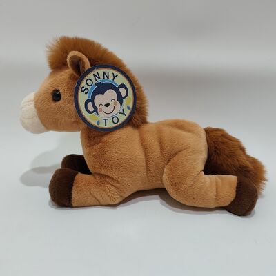 Morbido Peluche Cavallo Marrone Giocattolo Carino e Realistico Peluche