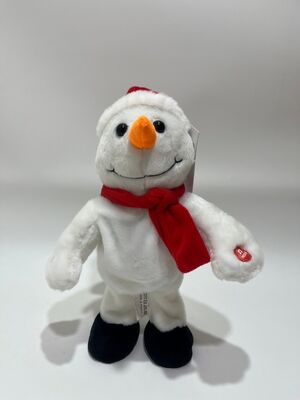 Pupazzo di neve di peluche natalizio che canta e balla con musica